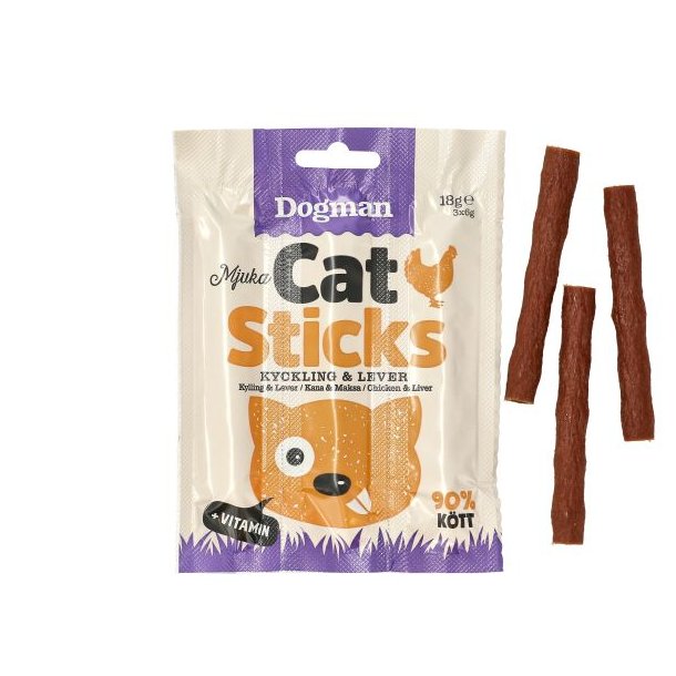 Cat Sticks 18g, Kylling/Lever (90% Kd)