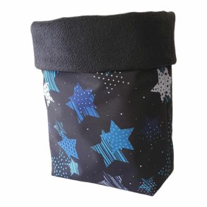Hyggepose / Sovepose - Sort m/bl stjerner i Softshell