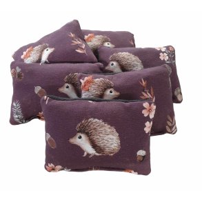 1 stk Duftepude. Blommefarvet m/pindsvin ca. 8 x 11 cm