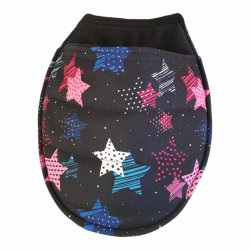 Sutsko/Hule,Sort stof m/bl og pink stjerner iSoftshell